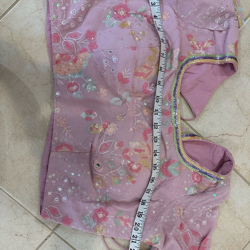Embroidered Pink Lehenga Set - Picture 10 of 15